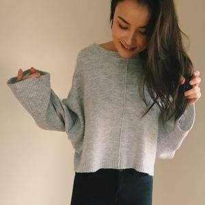 TopShop Wide Sleeve Cropped Sweater